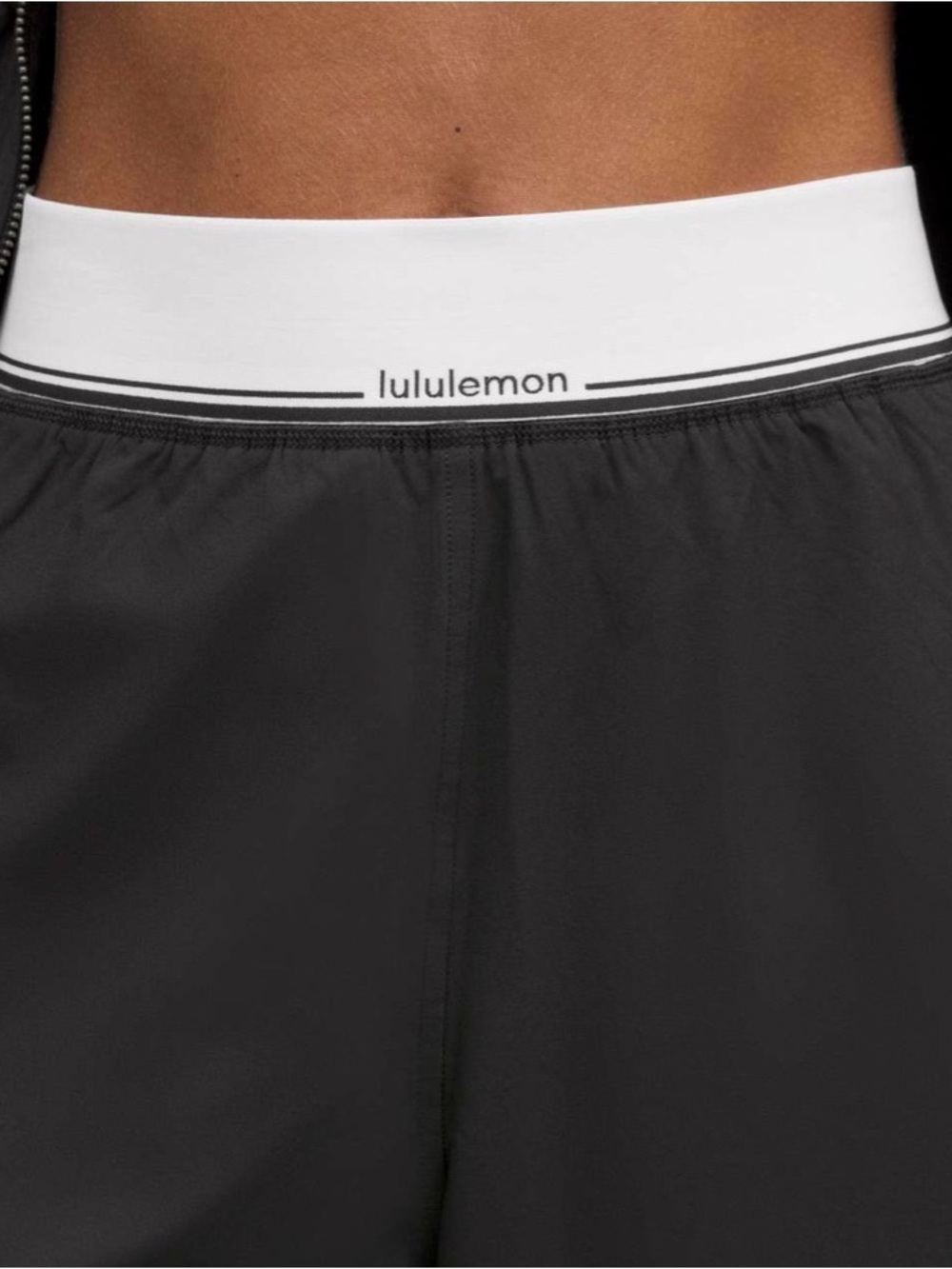 lululemon Black Wide-Leg Pull-On Pants with White Waistband - Picture 4 of 5
